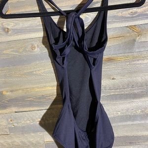 Black one piece swim suit